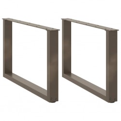 Sonata H Крака за масичка за кафе, U-образни, 2 бр., естествена стомана, 70 x (42-43) см, стомана - Piese pentru mese
