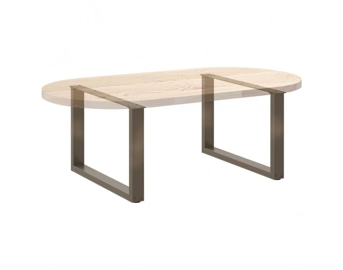 Sonata H Крака за масичка за кафе, U-образни, 2 бр., естествена стомана, 70 x (42-43) см, стомана