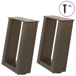 Sonata H Крака за масичка за кафе, U-образни, 2 бр., естествена стомана, 30 x (30-31) см, стомана - Piese pentru mese