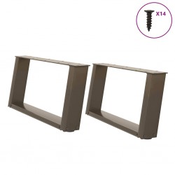 Sonata H Крака за масичка за кафе, U-образни, 2 бр., естествена стомана, 60 x (30-31) см, стомана - Piese pentru mese