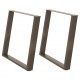 Sonata H Крака за трапезна маса, U-образни, 2 бр., естествена стомана, 90 x (72-73) см, стомана