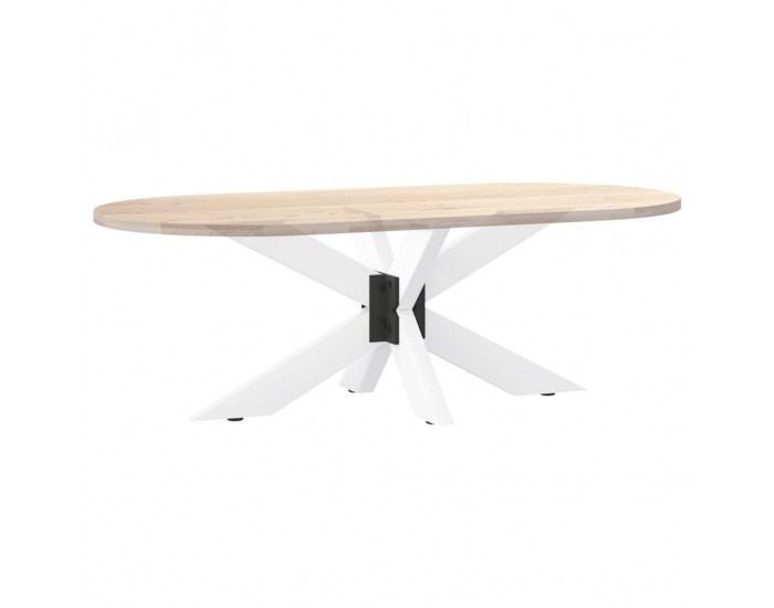 Sonata H Крак за масичка за кафе, форма на паяк, бял, 98x58x(42-43) см, стомана