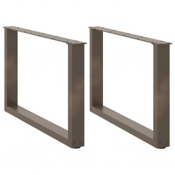 Sonata H Крака за масичка за кафе, U-образни, 2 бр., естествена стомана, 60 x (42-43) см, стомана - Piese pentru mese