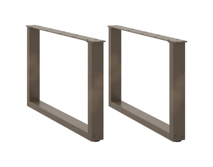 Sonata H Крака за масичка за кафе, U-образни, 2 бр., естествена стомана, 60 x (42-43) см, стомана