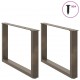 Sonata H Крака за масичка за кафе, U-образни, 2 бр., естествена стомана, 60 x (42-43) см, стомана