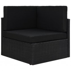 Sonata H Модулен ъглов диван, полиратан, черен - Unelte și accesorii de grădină