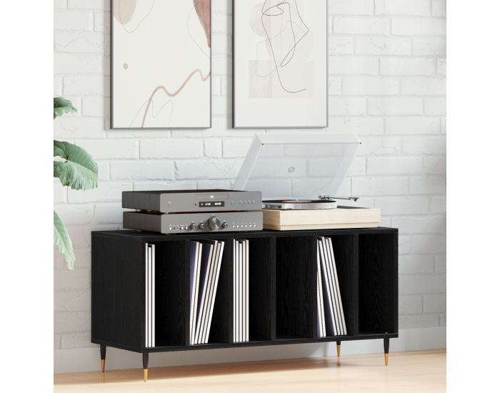Sonata H Шкаф за записи Черен дъб 100x38x48 см Инженерна дървесина