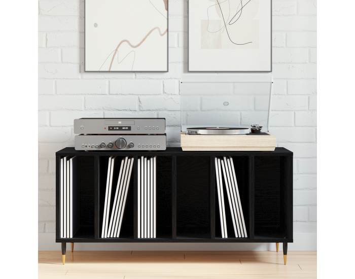 Sonata H Шкаф за записи Черен дъб 100x38x48 см Инженерна дървесина