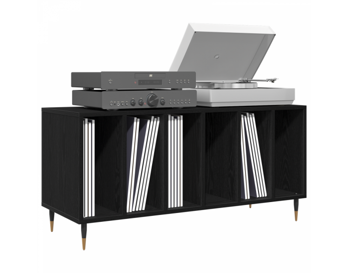 Sonata H Шкаф за записи Черен дъб 100x38x48 см Инженерна дървесина