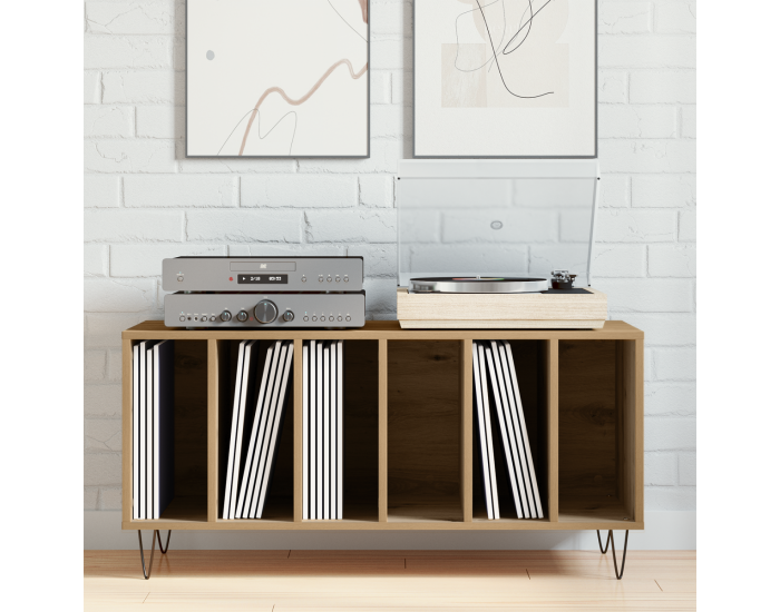 Sonata H Кабинет за записи от старо дърво 100x38x48 см Инженерна дървесина