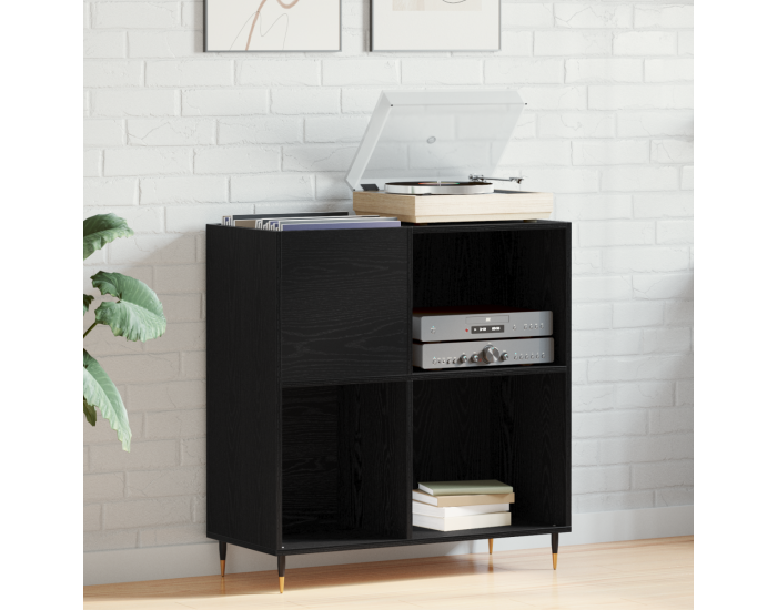 Sonata H Рекорден шкаф Черен Дъб 84,5x38x89 см Инженерна дървесина