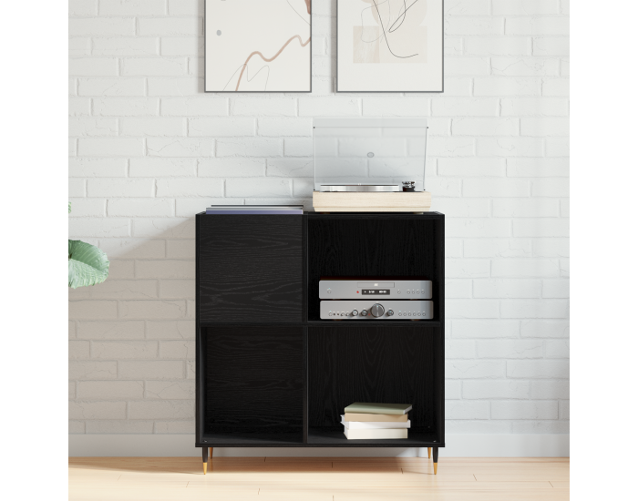 Sonata H Рекорден шкаф Черен Дъб 84,5x38x89 см Инженерна дървесина