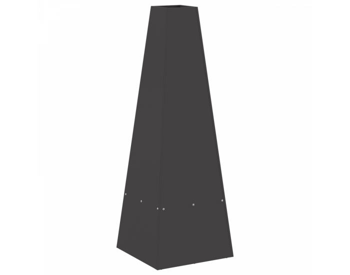Sonata H Огнище с държач за дърва Черно 35x35x100 см Стомана