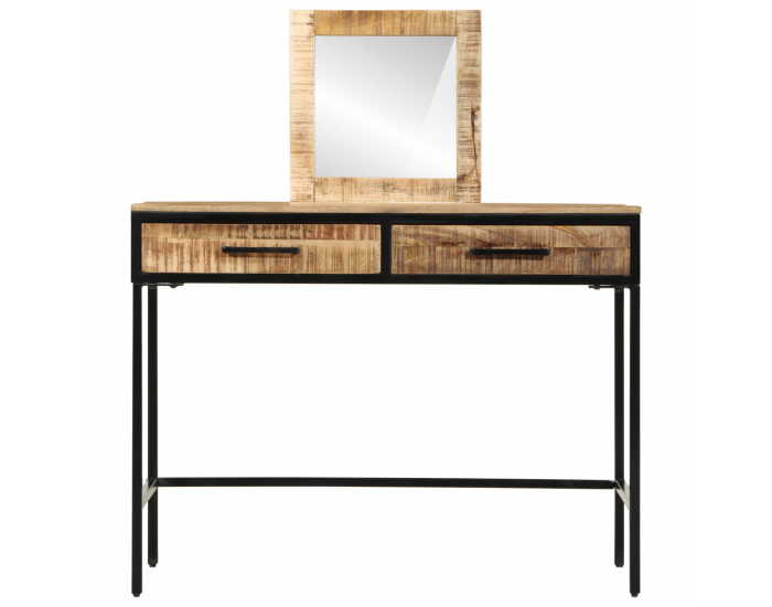Sonata H Конзола за грим 100x40x75 см Солидно дърво Рустикален манго
