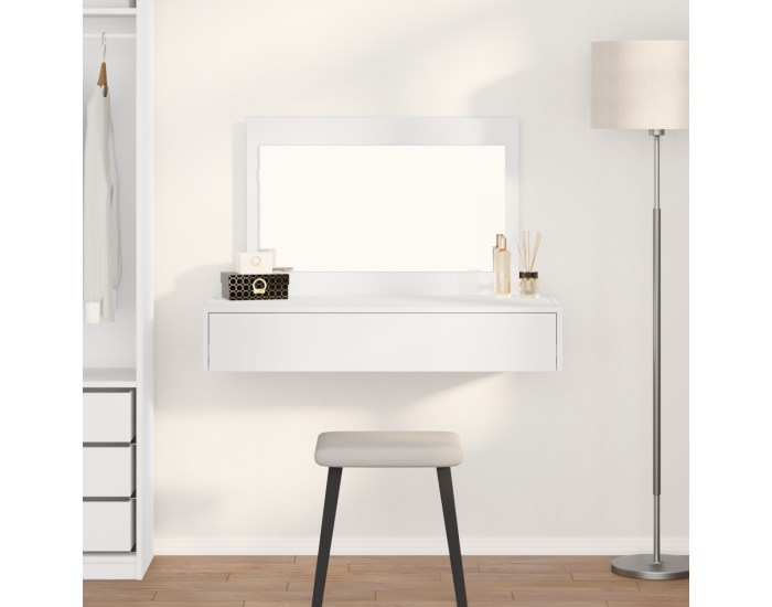 Sonata H Тоалетна масичка за стена Бяла 100x40x70 см