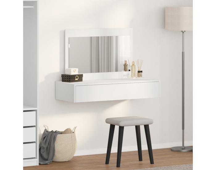 Sonata H Тоалетна масичка за стена Бяла 100x40x70 см