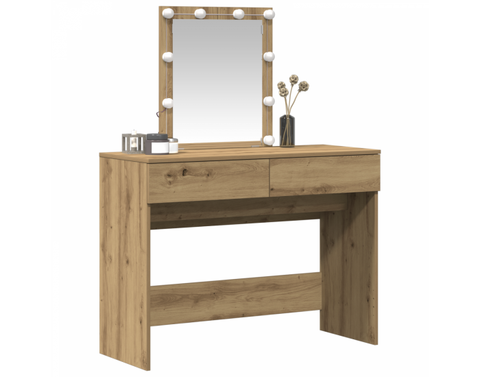 Sonata H Тоалетна маса с огледало и LED осветление Артисан дъб Инженерна дървесина