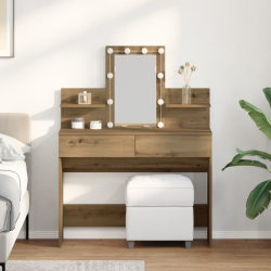Sonata H Тоалетна маса с LED изкуствен дъб 100x40x130 см - Măsuțe de toaletă și oglinzi