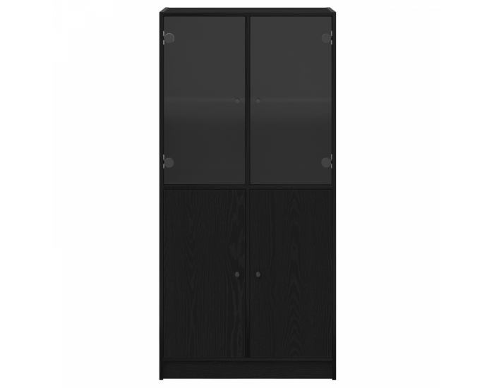 Sonata H Висок шкаф с врати Черен дъб 68x37x142 см Инженерна дървесина