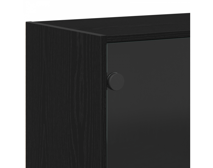 Sonata H Висок шкаф с врати Черен дъб 68x37x142 см Инженерна дървесина