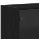 Sonata H Висок шкаф с врати Черен дъб 68x37x142 см Инженерна дървесина