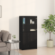 Sonata H Висок шкаф с врати Черен дъб 68x37x142 см Инженерна дървесина