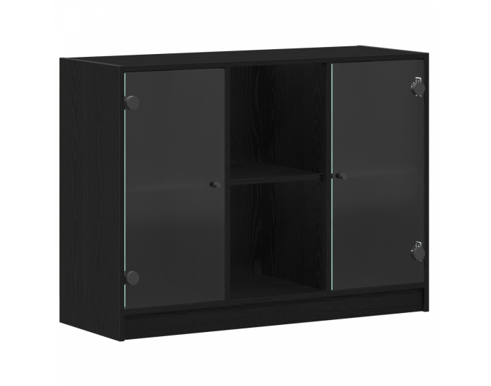 Sonata H Страничен шкаф Черен дъб 102x37x75,5 см от инженерно дърво