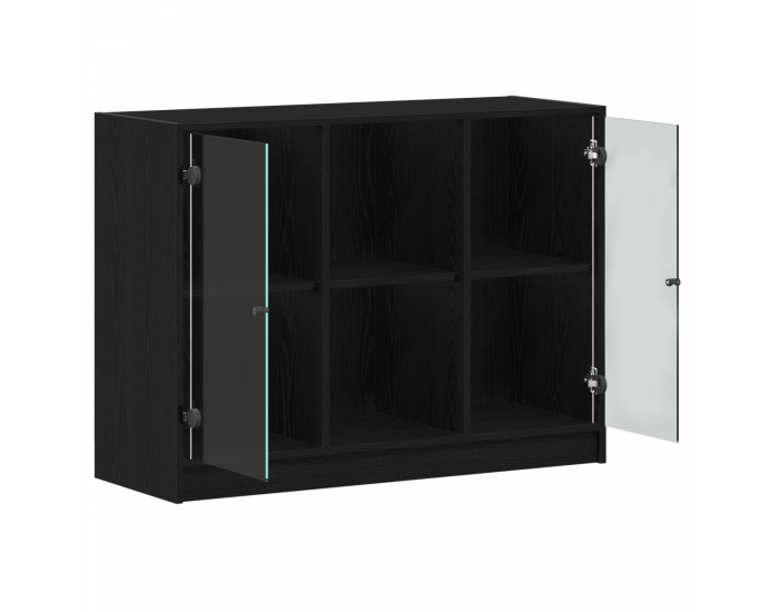 Sonata H Страничен шкаф Черен дъб 102x37x75,5 см от инженерно дърво