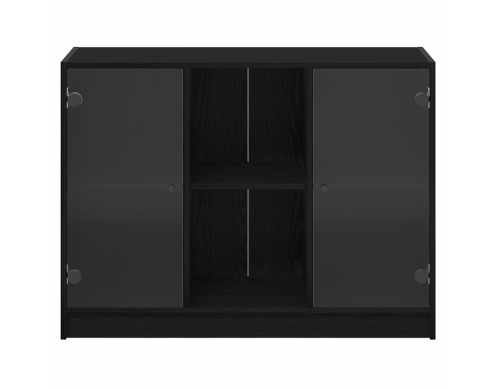 Sonata H Страничен шкаф Черен дъб 102x37x75,5 см от инженерно дърво