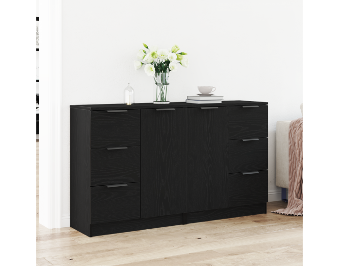 Sonata H Секретери 2 бр Черен дъб 60x30x70 см Инженерна дървесина