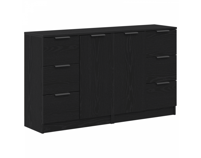 Sonata H Секретери 2 бр Черен дъб 60x30x70 см Инженерна дървесина