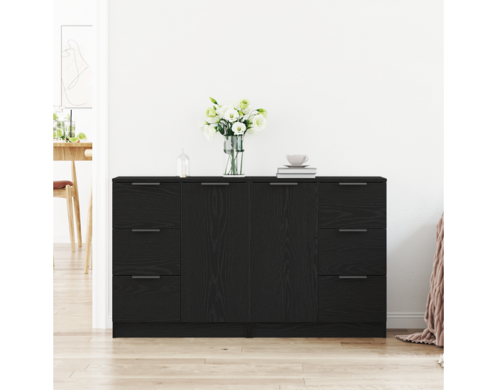 Sonata H Секретери 2 бр Черен дъб 60x30x70 см Инженерна дървесина
