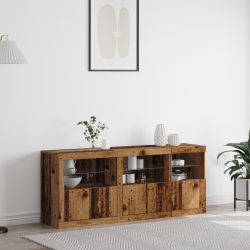 Sonata H Сайдборд с LED осветление Стара дървесина 162x37x67 см - Corpuri, vitrine, biblioteci modulare