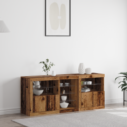 Sonata H Бюфет с LED светлини Стара дървесина 162 x 37 x 67 см - Living