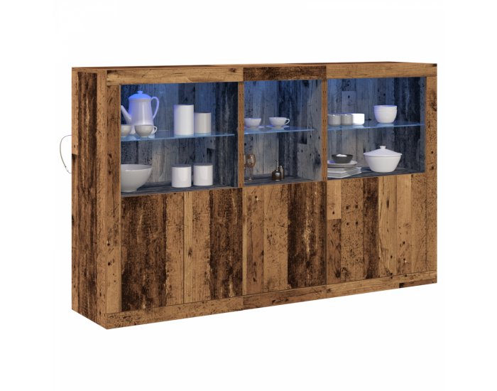 Sonata H Конзола с LED Осветление Стара Дървесина 162x37x100 см