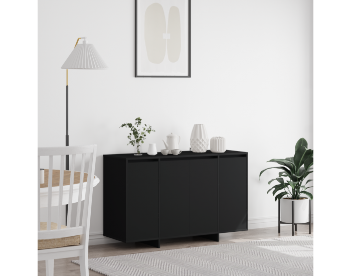 Sonata H Черно шкафче Черно Инженерна дървесина 120 x 41 x 75 см