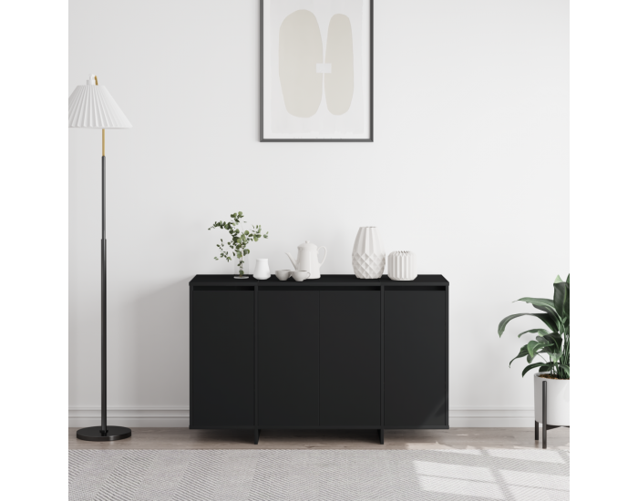 Sonata H Черно шкафче Черно Инженерна дървесина 120 x 41 x 75 см