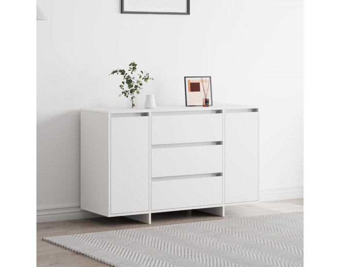 Sonata H странична маса Бяло 120x41x75 см Инженерна дървесина