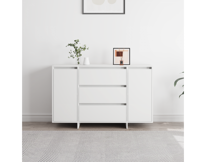 Sonata H странична маса Бяло 120x41x75 см Инженерна дървесина