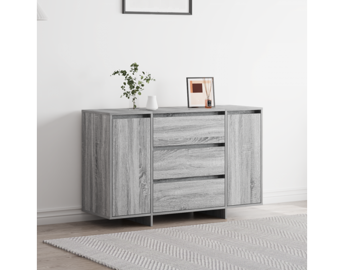 Sonata H Комод Сив Сонама 120x41x75 см Инженерна дървесина