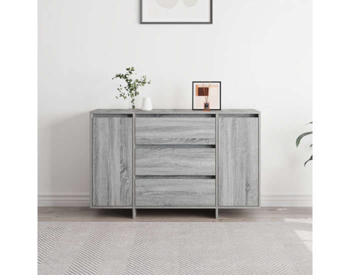 Sonata H Комод Сив Сонама 120x41x75 см Инженерна дървесина