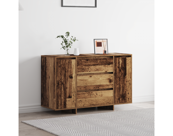 Sonata H Страничен шкаф от старо дърво 120x41x75 см Инженерна дървесина