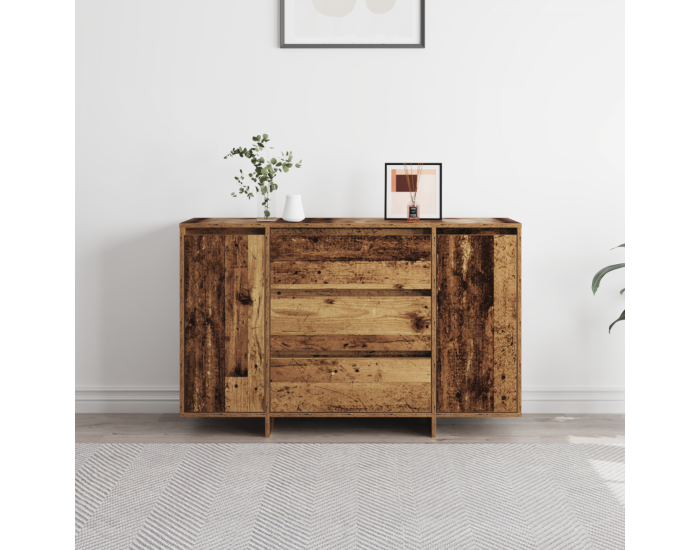 Sonata H Страничен шкаф от старо дърво 120x41x75 см Инженерна дървесина