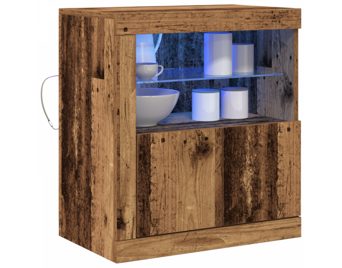 Sonata H Стенна единица с LED светлини Старо дърво 60,5x37x67 см