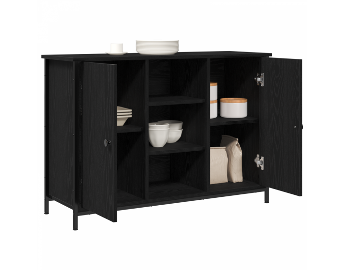 Sonata H Бюфет Черен дъб 100x35x70 см Инженерна дървесина и стомана