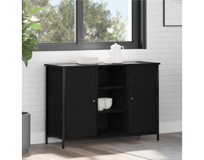 Sonata H Бюфет Черен дъб 100x35x70 см Инженерна дървесина и стомана