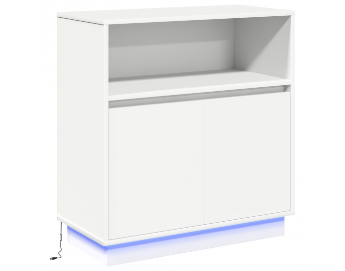 Sonata H страничен шкаф с LED Бяло 71x34,5x75 см от инженерна дървесина