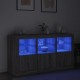 Sonata H Сайдборд с LED светлини, сив сонома, 123x37x67 см
