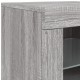 Sonata H Сайдборд с LED светлини, сив сонома, 123x37x67 см