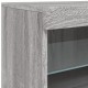 Sonata H Сайдборд с LED светлини, сив сонома, 123x37x67 см